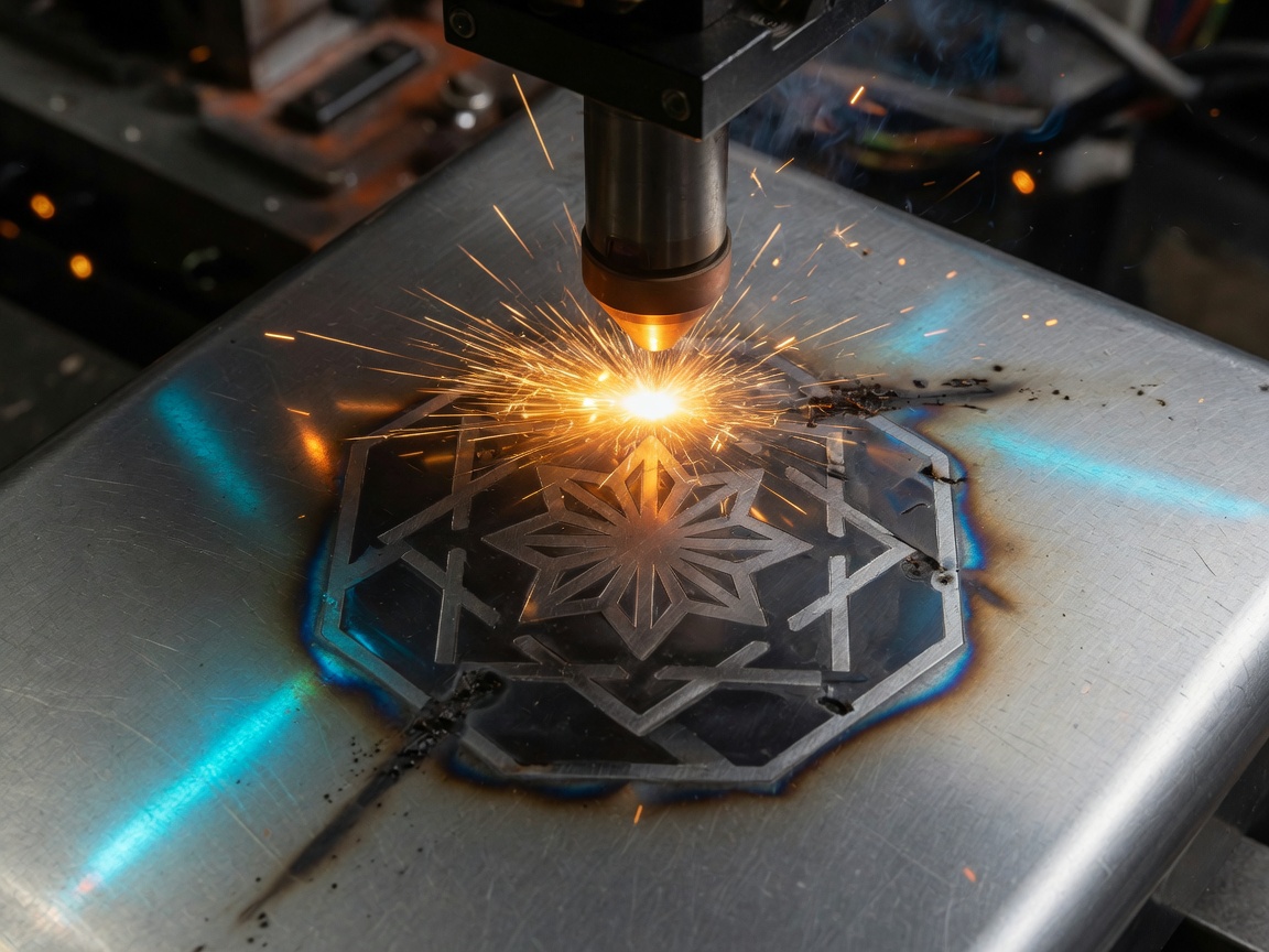 Fiber laser marking metal